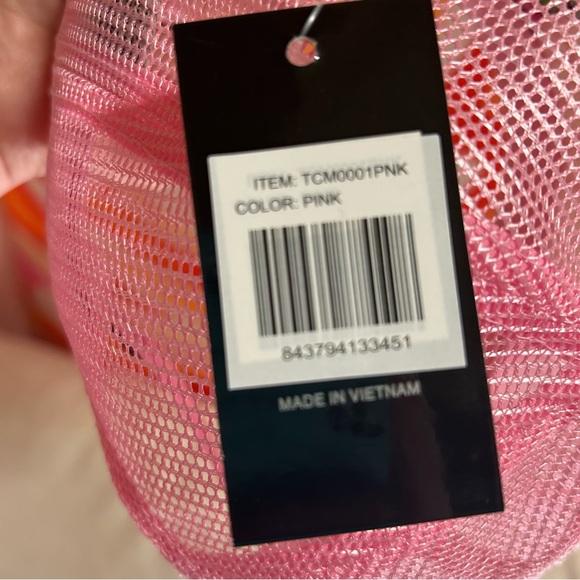 CC Beanie Light Pink Trucker Hat with Custom Embroidery “Pool Hair Don’t Care” - Picture 7 of 7